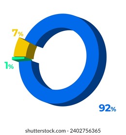 1 7 92 3d donut pie chart illustration eps vector