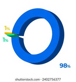 1 1 98 3d donut pie chart illustration eps vector 