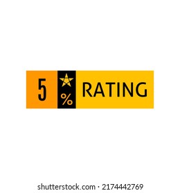 1 to 99%, Illustration of a percentage sign, with a mixed composition of black, orange and yellow, vector label sticker to judge the number of comparison ratings.