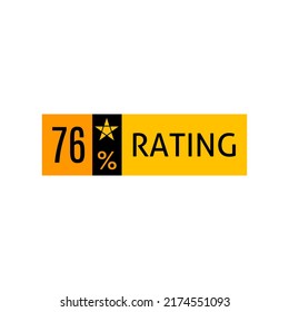 1 to 99%, Illustration of a percentage sign, with a mixed composition of black, orange and yellow, vector label sticker to judge the number of comparison ratings.