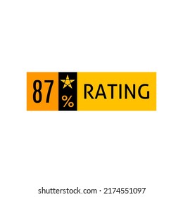 1 to 99%, Illustration of a percentage sign, with a mixed composition of black, orange and yellow, vector label sticker to judge the number of comparison ratings.