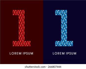 1 Abstract Number, font, concept hot and cool, fire and ice, graphic, vector.