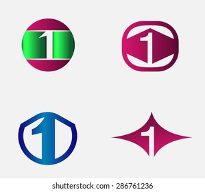 1 alphabet font number abstract, logo, symbol, icon, graphic, vector 
