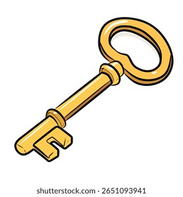 1 ancient gold colored key	