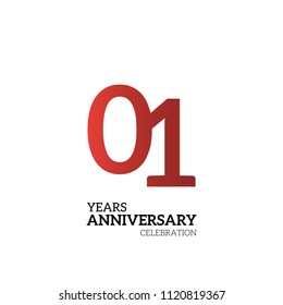 1 anniversary celebration logotype. red number logo simple isolated on white background, vector design for celebration, invitation card, and greeting card