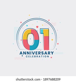 1 Anniversary celebration, Modern 1st Anniversary design