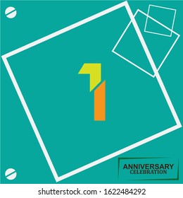 1 anniversary celebration vector concept template design illustration