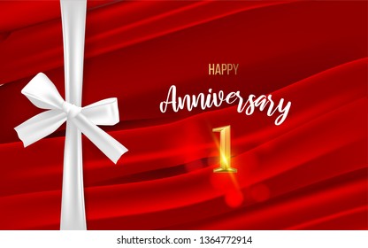 1 anniversary golden logo vector illustration, can be use as logo for birthday, company anniversary flyer and brochure
