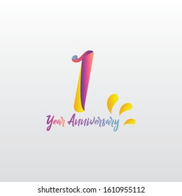 1 anniversary vector concept template design