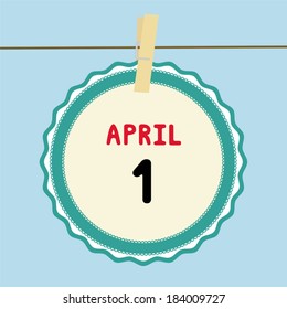 1 April calendar for decoration.