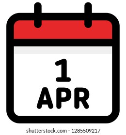 1. abril - Calendar Icon - Ilustración vectorial - Vector