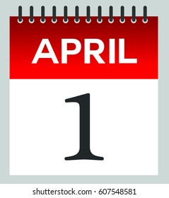 1 April - Daily Calendar- illustration - Vector