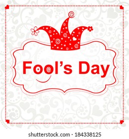 1 april. Fools Day. Greeting card. Vector illustration 