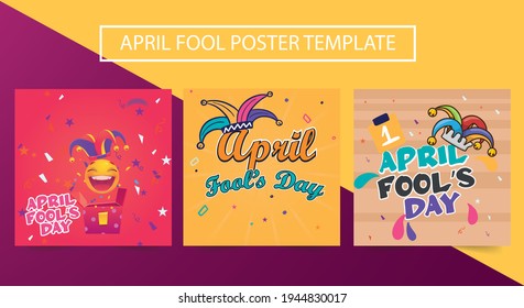 1 April Fools Day. April Fools Day lettering text for greeting card. EPS 10 vector. Design element for poster, greeting card. Promotion, Marketing.