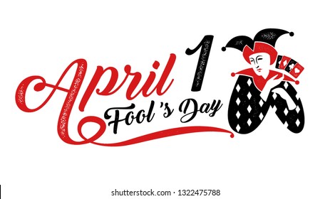 1, April fool's day, Typography, Colorful, vector illustration.