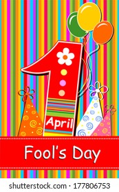 1 april. Fool's Day. Vector illustration 