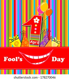 1 april. Fool's Day. Vector illustration 