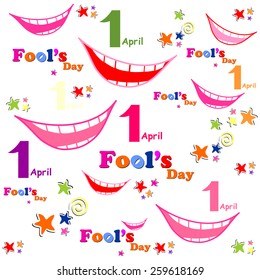 1 april. Fools Day. Vector illustration 