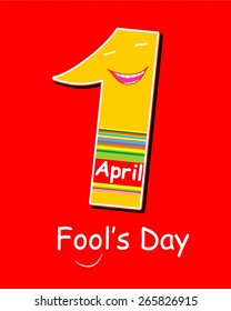 1 april. Fools Day. Vector illustration 