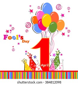 1 april. Fool's Day. Vector illustration 