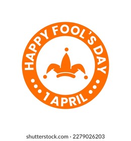 1 april Happy Fools Day in orange