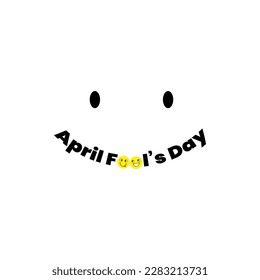 1 april Happy Fools Day smile on white color