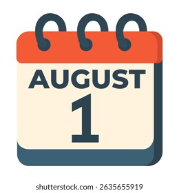 1 agosto calendário vetor sobre fundo branco
Calendário vetorial com data