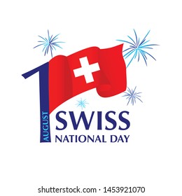 1 August Swiss National Day Vector