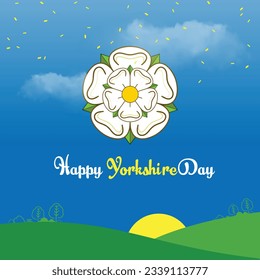 1 August  Yorkshire Day UK
 Vector Design Post Template
