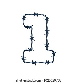 1 Barbed Wire Letter Logo Icon Design