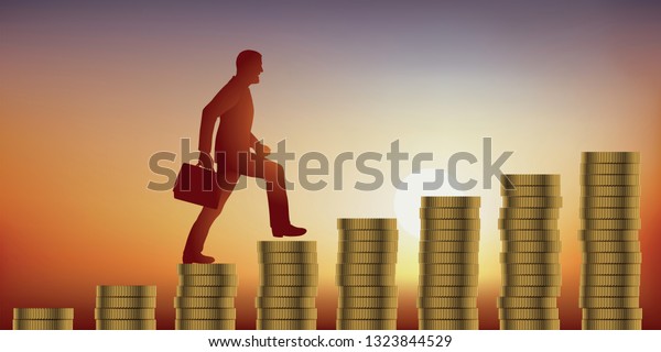 1 Base Soleconcept Greed Ascent Businessman Stock Vector Royalty Free