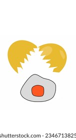 1 broken egg with a natural and cute color