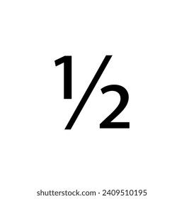 1 por 2 símbolos matemáticos iconos de ilustración vectorial