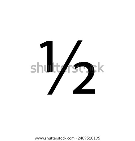 1 by 2 math symbols icon vector illustration eps