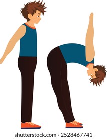 1 character to illustration doing exercise