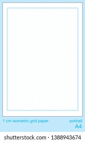 1 cm A4 isometric grid paper  isometric grid vector illustration  isometric grid graph
