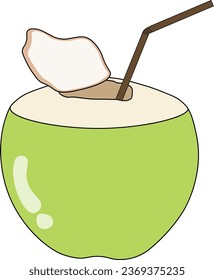 1 coco perforado en la cabeza del tubo