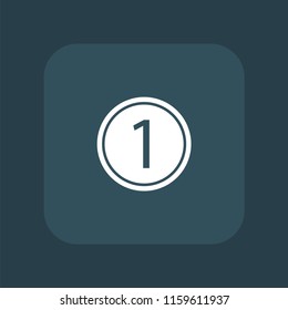 1 coin icon vector illustration