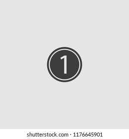 1 coin icon vector illustration