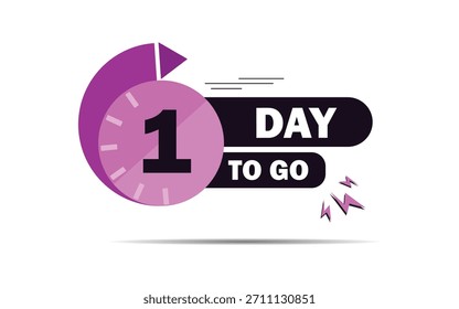 1 cuenta regresiva días para ir Anuncio. una cuenta regresiva tiempo venta lable con forma de reloj, 01 día para ir días para ir icono, color azul días para ir Anuncio, Vector eps 10