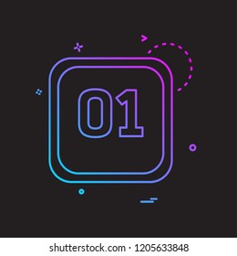 1 Date Calender icon design vector