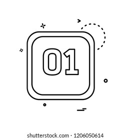 1 Date Calender icon design vector