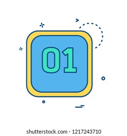 1 Date Calender icon design vector