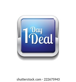 1 Day Deal Blue Vector Icon Button