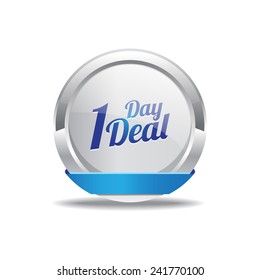 1 Day Deal Blue Vector Icon Button