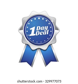 1 Day Deal Blue Vector Icon Design