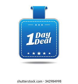1 Day Deal Blue Vector Icon Design