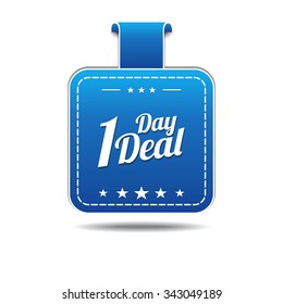 1 Day Deal Blue Vector Icon Design