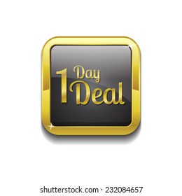 1 Day Deal Gold Vector Icon Button