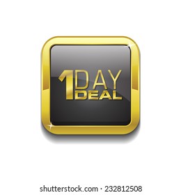 1 Day Deal Gold Vector Icon Button